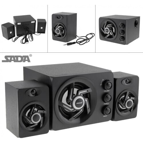 SADA D-209 USB2.1 Wired Bluetooth Computer Speaker 3.5mm Plug Music Stereo for PC Laptop Notebook Home Theater Loudspeaker