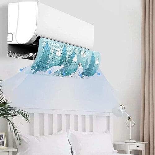 Air Conditioner Deflector Universal Adjustable Household Anti-direct Blowing Air Windshield with Fine Air Vent for Home Office