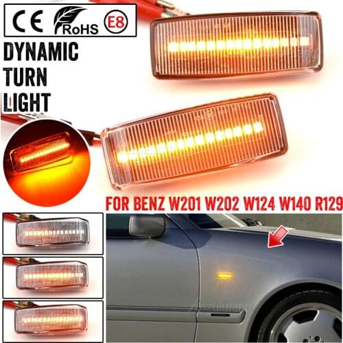 For Mercedes Benz C E S SL CLASS W201 190 W202 W124 W140 R129 Dynamic Blinker Indicator LED Turn Signal Side Marker Light