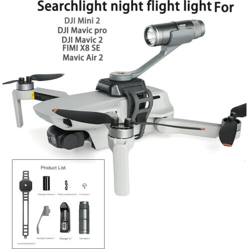 Drone Top Searchlight Flight light Flashlight W Charger For DJI Mini 2 Mavic air 2 Mavic 2/pro/Fimi X8 SE 2020 Drone Accessories