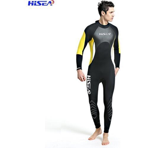 Hisea 3mm Neoprene Men Wetsuit Anti-UV Full Body Surfing Spearfishing Swimming Diving Suit Snorkeling Suit Long Sleeve Keep Warm