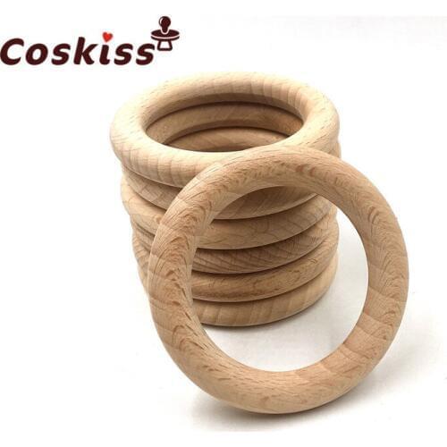 Natural Wood Teething Rings Toy Baby Teether Tooth Care Non-toxic Healthy 100% Beech Wooden