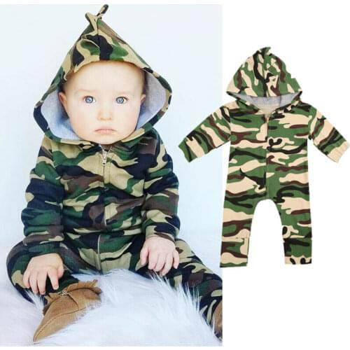 Pudcoco Newborn Toddler Infant Baby Boy Kid Long Sleeve Printed Zipper Romper Jumpsuit Clothes Outfit