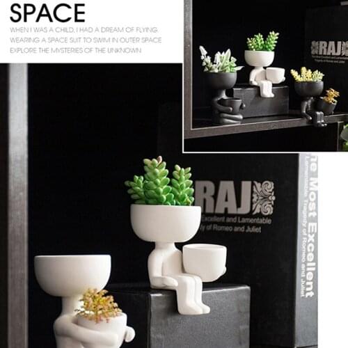 Creative Humanoid Ceramic Flower Pot Vase Plant Pot Ceramic Crafts Fleshy Flower Vase Home Decoration
