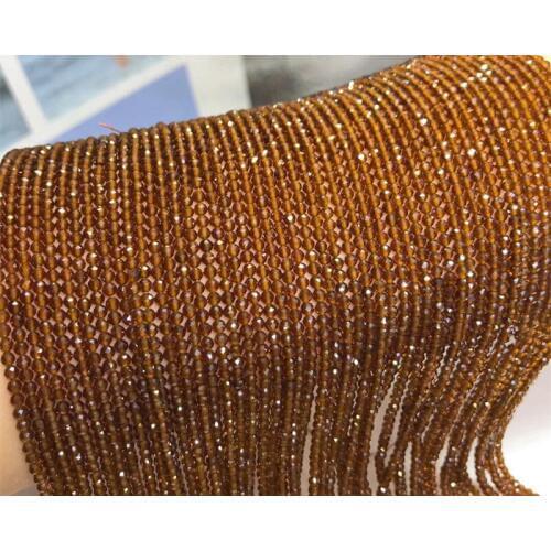 Loose beads brown spinel round faceted 2mm 14" for DIY jewelry making FPPJ wholesale beads nature gem stone