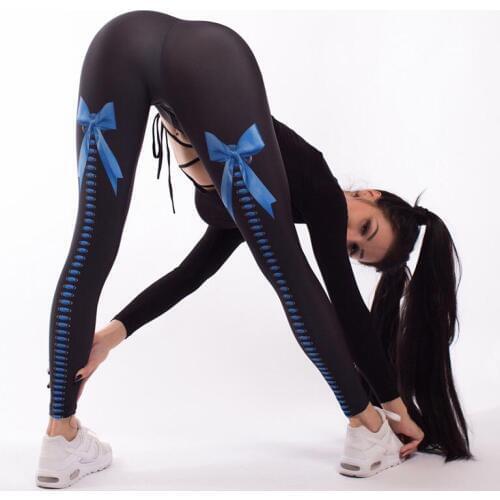 Sexy Leggings Women Sexy Hip Push Up Yoga Pants Legging Jegging Fitness Leggings Sport Jeggings Running Legins Print Bowtie