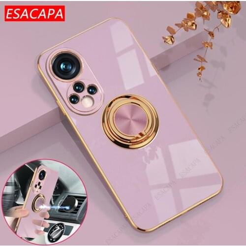 6D Plating Magnetic Stand Case For Huawei Honor 50 Pro SE Camera Lens Protection TPU Cover For Huawei RNA-AN00 JLH-AN00 NTH-AN00