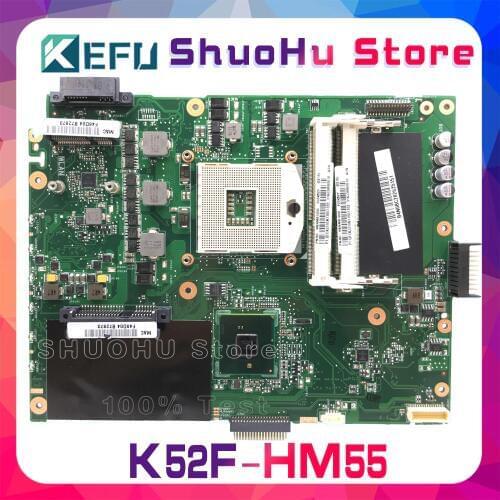 KEFU For ASUS K52F X52F A52F P52F HM55 Laptop Motherboard Tested 100% work original Mainboard