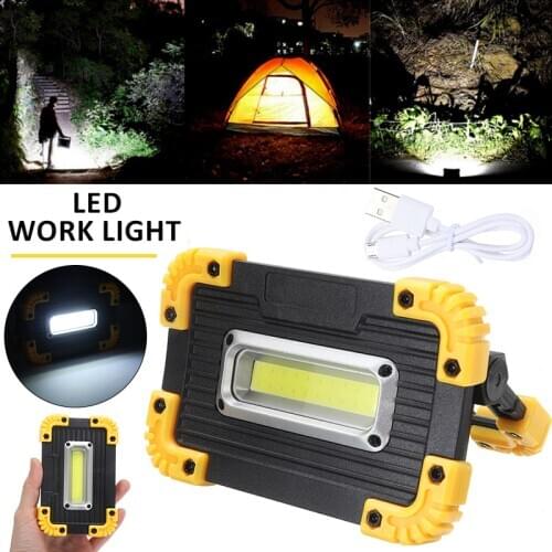 Mini LED Work Light Square Spotlight 5W USB Rechargeable Camping Floodlight Emergency Lamp LED Flashlight 3 Lighting Modes Torch