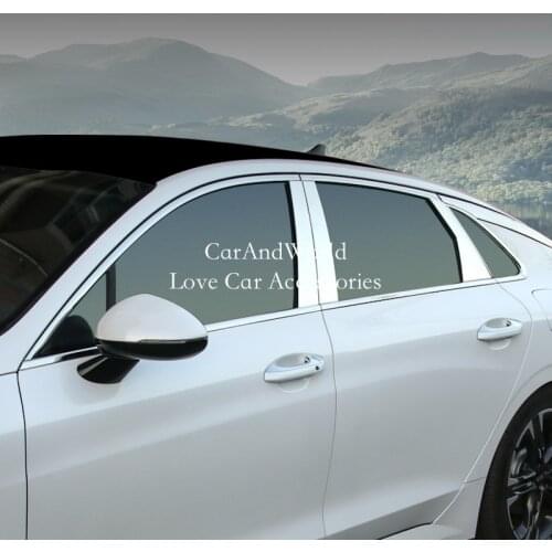 Stainless Steel Car Door Glass Window Middle Pillar Garnish Strip Column Frame Parts Trims For Kia K5 Optima 2016-2021 Accessory