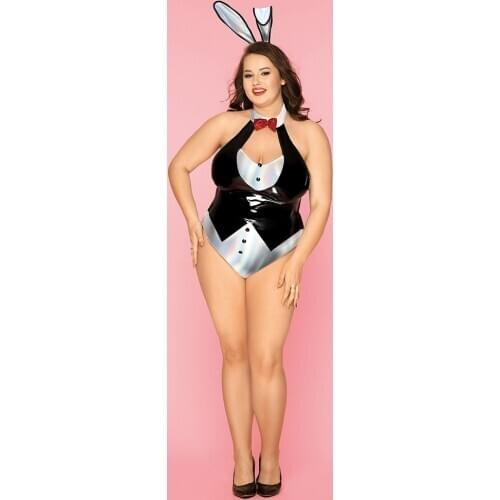 Plus Size Bunny Girl Sexy Erotic Lingerie Anime Cosplay Costume Rabbit Bodysuit Wrapped Chest Sweet Gift Large Size For Women