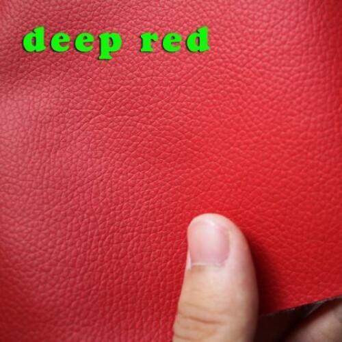 Deep Red Small Lychee PU Leather Faux Leather Fabric PU Artificial Leather Upholstery Leather BY THE YARD FREE SHIPPING