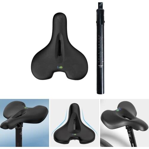 Bike Saddle Foam Padded Hollow Innovative Swing Seat PU Pad Shockproof Seatpost