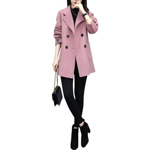 2021 Autumn High Quality Coats Female Spring New Fashion Black Short Double Breasted Women Jacket Casaco Feminino Inverno Gmm142