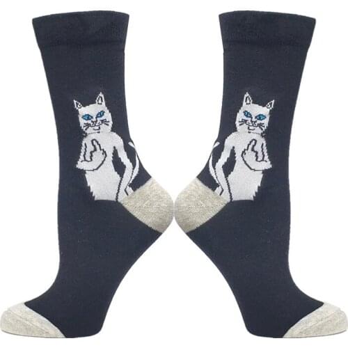 Women Skate Heel Cat Black Socks