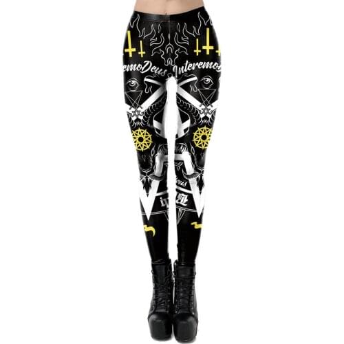 European and American street punk style womens sports casual slim elastic Leggings