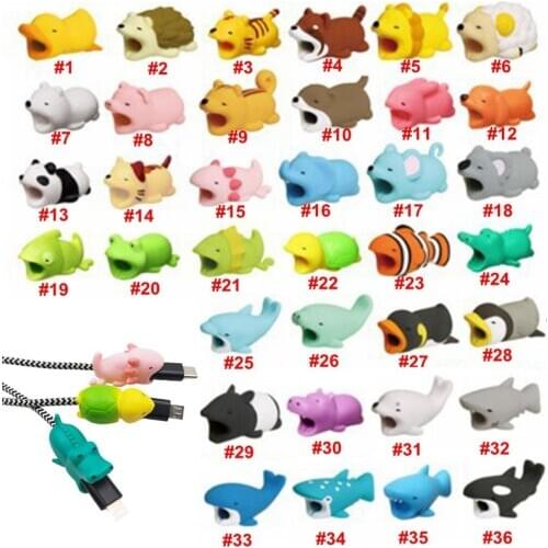 200pcs Cute 36 Animals Bite Cable Organizer Management Wire Protector for Charging Data Earphone Mouse Line Cable Wire