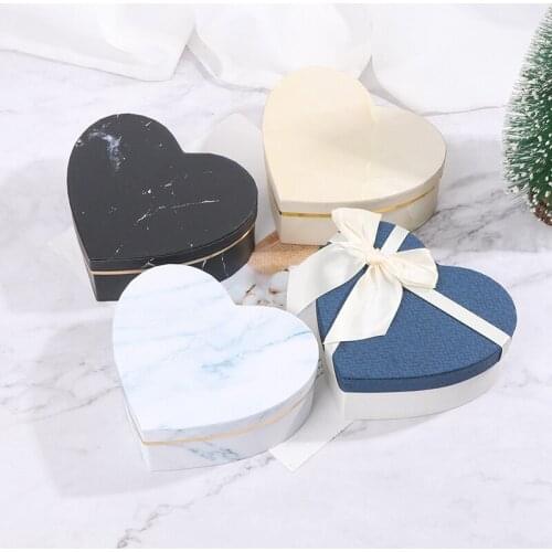 3pcs Gift Box Heart Shaped Container Packaging Wedding Party Case DIY Valentines Day Flower Boxes For Gifts Composite Material