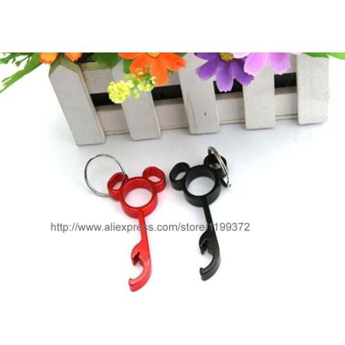 300pcs mini mickey bottle Beer Can opener keychain Key Chain bottle openers metal wedding gift key chain Can Do LASER LOGO