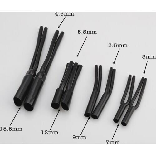 4PCS Cable Pants 7mm 9mm 12mm 15.5mm Speaker Audio Cable Wire Pants Boots Y Splitter Pant HIFI DIY Audio Cable