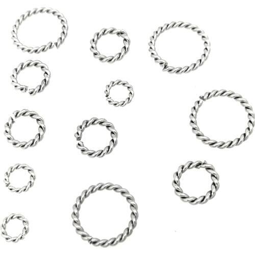 50pcs/lot spiral Stainless Steel Open Jump Rings 6/8/10/12/15mm Silver Tone Split Rings Connectors For Jewelry Findings Making
