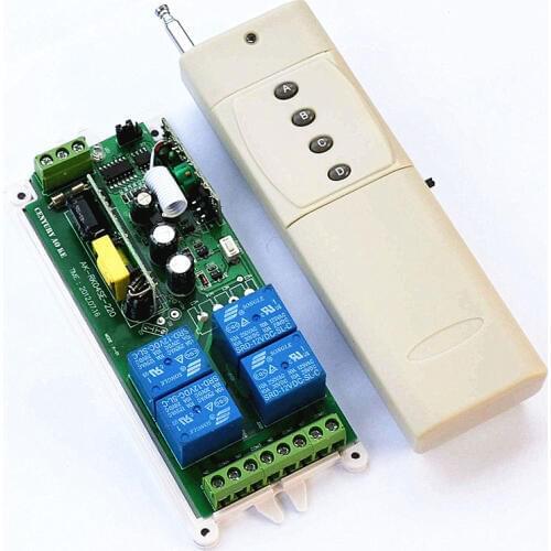 AC 85v~250V 110V 220V 230V 4CH RF Wireless Remote Control Light Switch Security System Garage Doors, Electric Doors