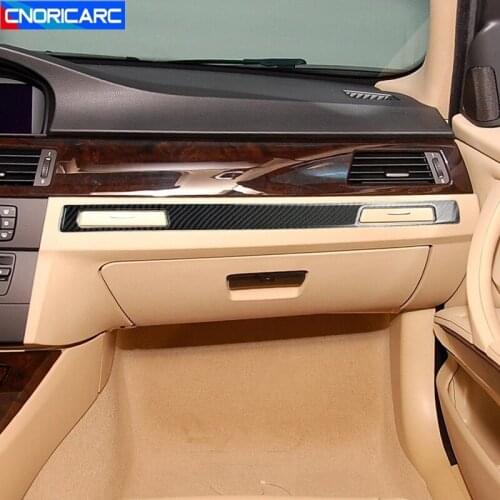 Car Styling Carbon Fiber Trim For BMW 3 Series E90 E92 E93 2005-2012 Co-pilot Water Cup Holder Panel Decoration Sticker