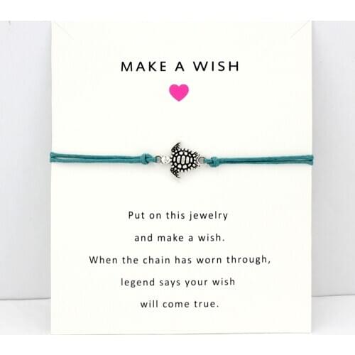 Sea Turtles Tortoise Animal Charm Bracelets with Card Red Black Women Men Jewelry Custom Colors Drop Shipping