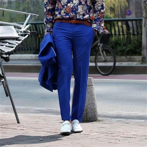 Korean mens new summer thin pure color straight tube fashion loose casual trousers business trousers large size