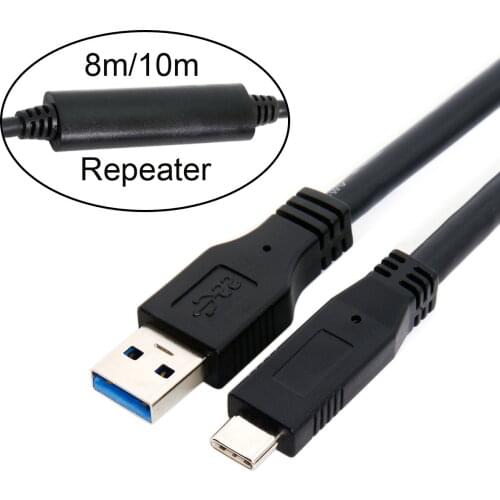 Chenyang 10m 8m 5m USB-C USB 3.1 Type C Male to USB3.0 Type A Male Data GL3523 Repeater Cable for Tablet & Phone & Hard Disk