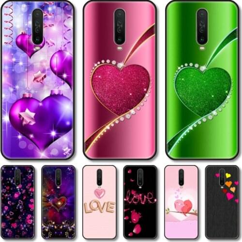 Colorful love Phone Case For Redmi Note 10 9 9A K40 8 7 A S C T GO PRO 5G Black Cover TPU