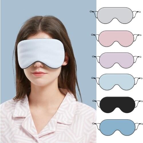 Unisex Double-Sided Eye Mask Cover with Adjustable Strap Light Blocking Night Sleeping Travel Nap Cool Warm Blindfold