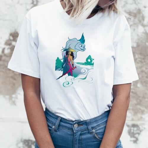 Raya The Last Dragon Disney Flim Printed Cartoon Tshirts Summer Short Sleeve Casual White O-neck Cool Disney Princess Tops
