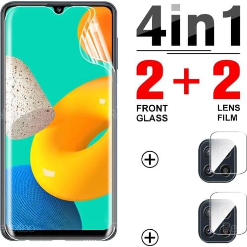 4 in 1 Hydrogel Protector Film Not Glass For Samsung Galaxy M32 Phone Screen Full Cover Film On Samsun32 M 32 Camera Glasses