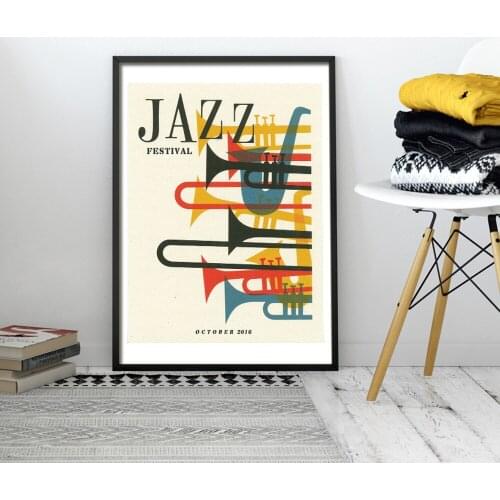 Jazz Festival Print House Exhibition Poster Music Gallery Oil Painting Canvas Wall Art Pictures Living Room Home Decor