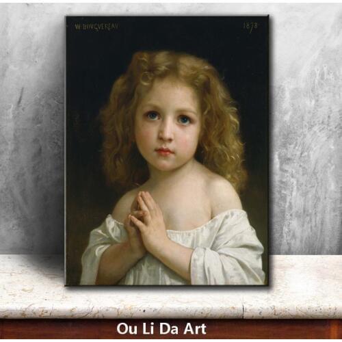 Classical figures cute girl angel portrait oil paintings canvas printing printed on canvas kid room wall art decoration picture