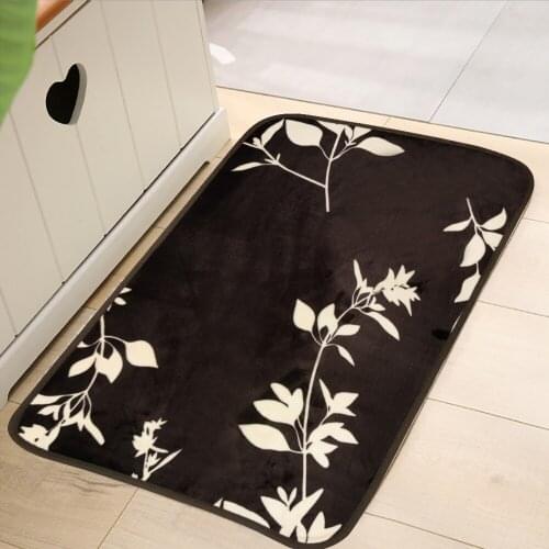 Leaves Printed Bathroom Carpet Living Room Area Rugs Anti-Slip Carpet Soft Rug Floor Pad