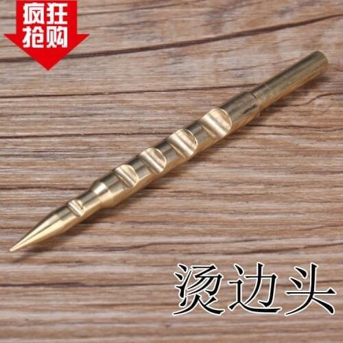 DIY Handmade Leather Copper Tools Craft Pure Side Head DIY Leather Tools Wax Oil Leather Side Sealing Head Tools