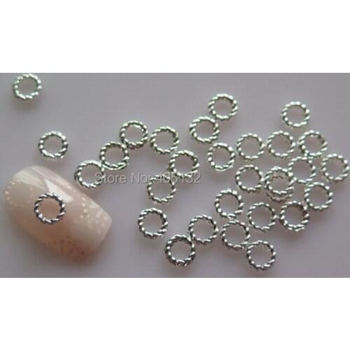 MD-756 3D 50pcs/bag Silver Circle Nail Decoration Metal Shinny Deco Metal Nail Art Decoration