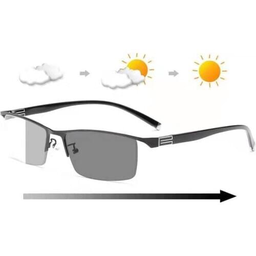 New Transition Sun Photochromic Reading Glasses Men adjustable vision With Multifocal Diopter Progressive glasses 1.0