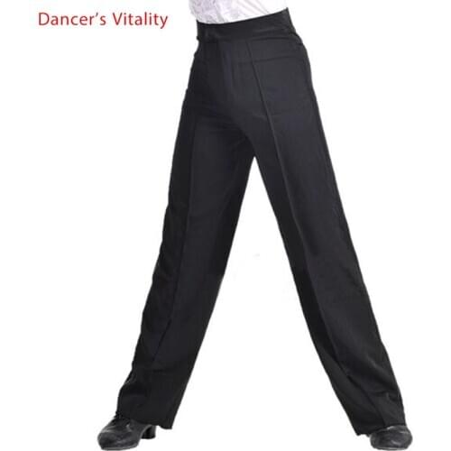 Latin Dance Competition Clothes Boys Fashion Black Trousers New Male Adult Stage Profession Performance Clothing