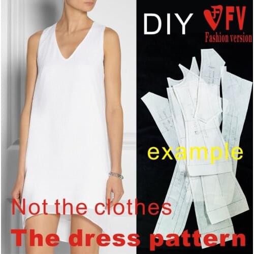 Clothing DIY The dress Dresses Sewing Pattern cutting drawing Womens Dress Sewing Template BLQ-55
