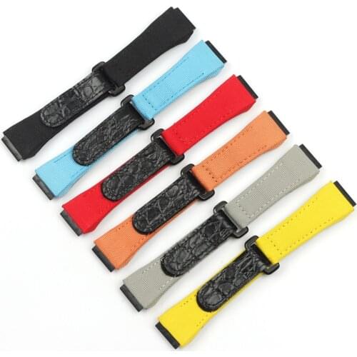 Top Quality 25mm Men Nylon Canvas Stitching Genuine Leather Watchband For Richard Mille Watch Strap Band Bracelet Buckle