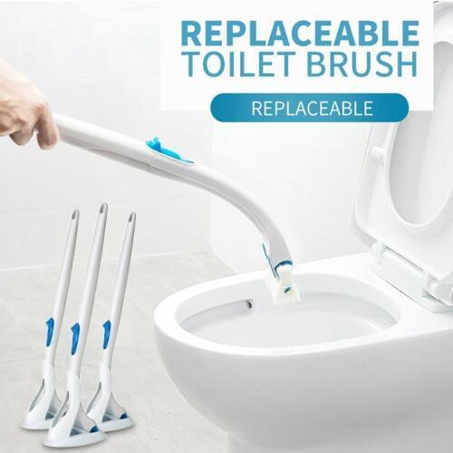 ZOYUN Disposable Long Handle Toilet Bowl Brush Holder Without Dead Angle Cleaning Set Replacement Creative Bathroom Accessories