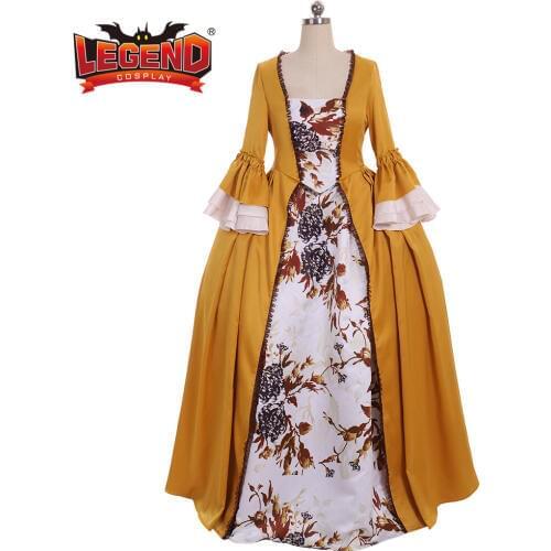 Outlander Claire Randall cosplay costume rococo dress outlander Claire yellow dress costume paris gown dress