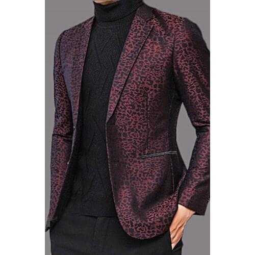 Jacket+Pants) Latest Fahion Business Leopard Notch Lapel Tuxedo Wedding Man Suit 2 Piece Formal Man Blazer Custom Made