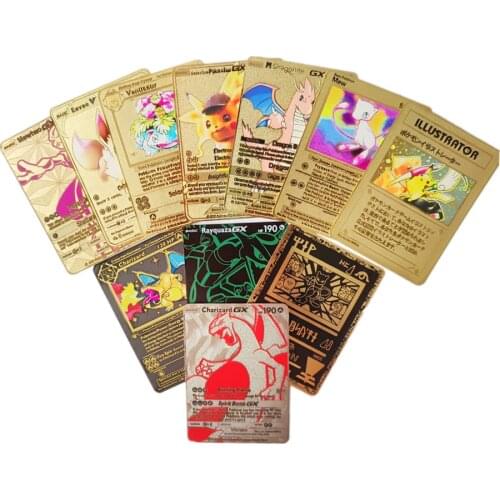 Pokemon Cards Mew Charmander Buldasaur Squirtle Blastoise Rayquaza Energy Shining Game Battle Carte Trading Collection Cards Toy