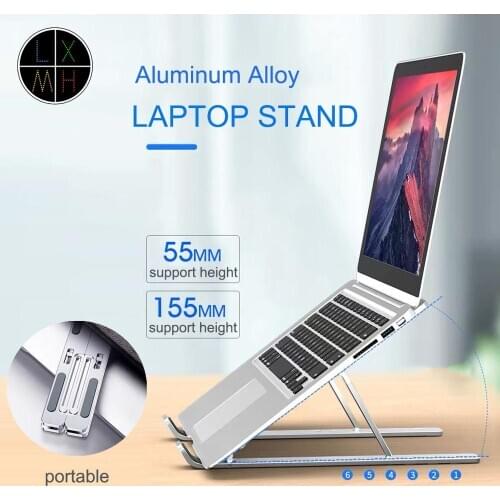Portable Folding Aluminum Alloy Laptop Holder Stand for Notebook Computer Bracket Lifting Cooling Holder Non-slip