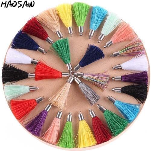 35MM 10Pcs/Lot Silk Tassels Earrings With Caps Tassels For DIY Handmade Earrings Findings/Accessories Parts/Embellishments