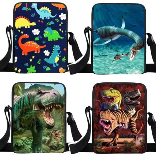 Dinosaur Print Mini Messenger Bag T-rex Crossbody Bags Boys Girls Small Shoulder Bag Kids Totes Large Capacity Travel Backpack